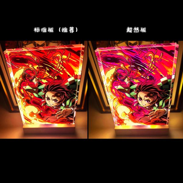 【海外代購】阿喵畫社 壹之型 圓舞炭治郎 鬼滅之刃大號特效發光手辦架展示磚 