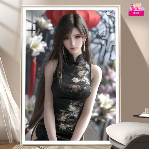 【海外代購】阿喵畫社 旗袍 蒂法 最終幻想12k超清裝飾畫 