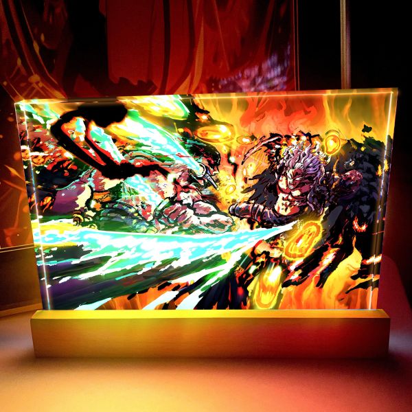 【海外代購】阿喵畫社 索隆VS燼 2cm厚大號特效發光手辦架展示磚 