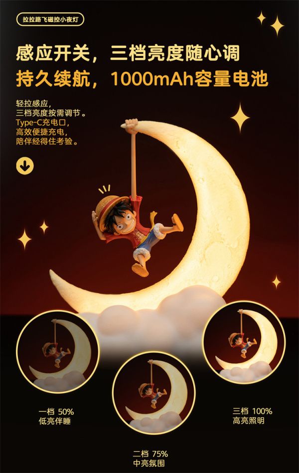 【預定】HAPPY LIFE 航海王 拉拉路飛 磁控小夜燈 