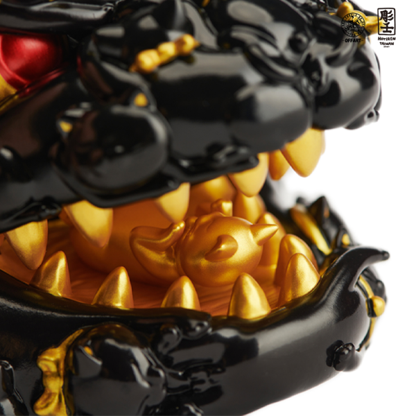 【預定】OFFART 彫壬 12cm 百貓紅蓮 Mini 迷你招財頭雕 墨金版 