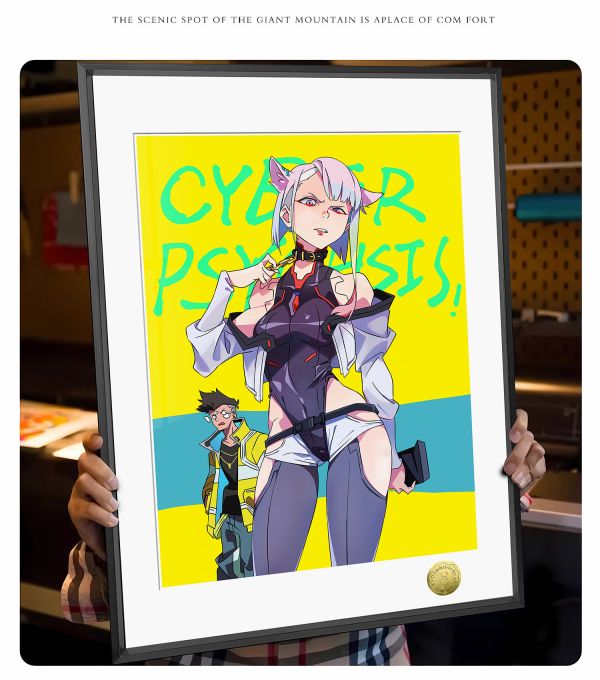 【海外代購】皇呱 《Cyber​​CP》賽博龐克：邊緣行者露西娜·櫛名田大衛·馬丁內斯CP週邊裝飾畫 午睡毯地毯 