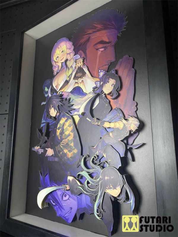 【海外代購】【45*33CM】FUTARI STUDIO - 二人工作室 鬼殺隊隊長集合立體畫 