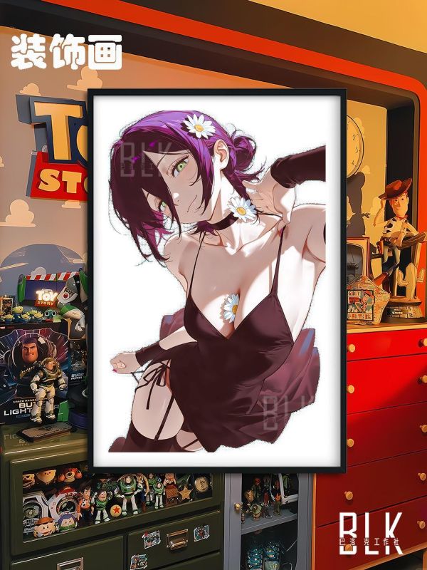 【海外代購】巴洛克 《黑裙蕾塞》Chainsaw Man鏈鋸人蕾塞篇reze電次帕瓦瑪奇瑪裝飾畫冰箱貼 