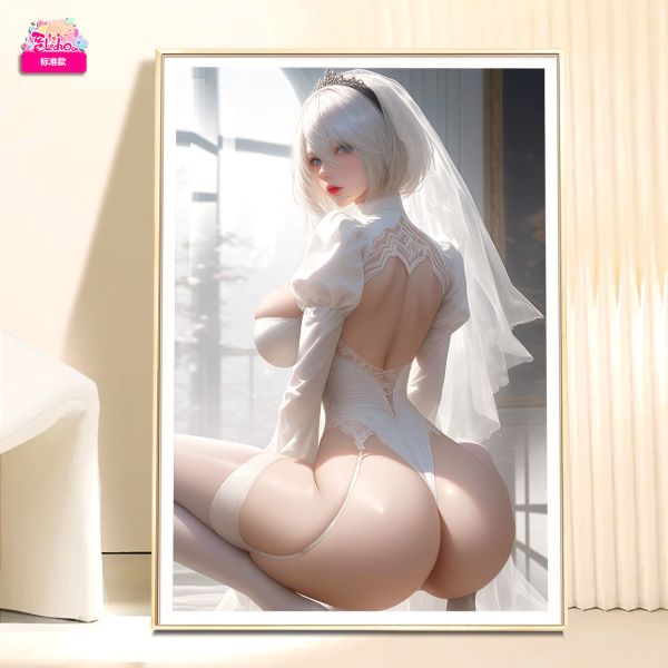 【海外代購】阿喵畫社 迎辰 婚紗2b 8k超大高清裝飾畫 滑鼠墊 等身枕 午睡毛毯 