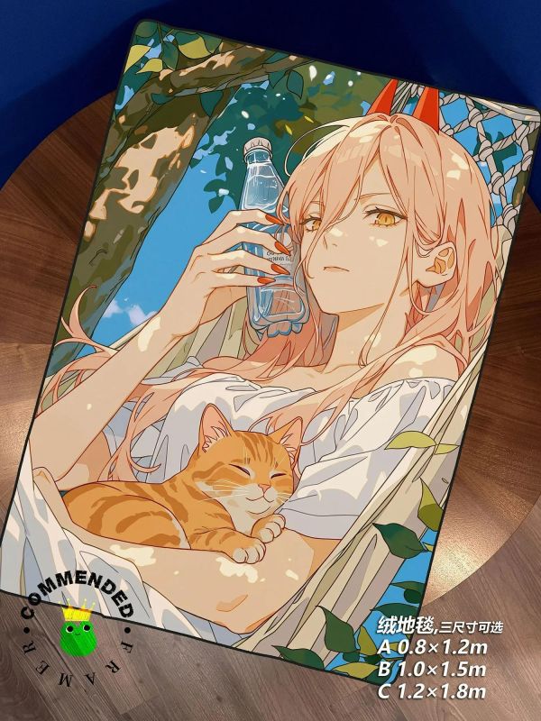 【海外代購】皇呱 《夏日帕瓦與貓貓》電鋸人裝飾畫 午睡毯  地毯 