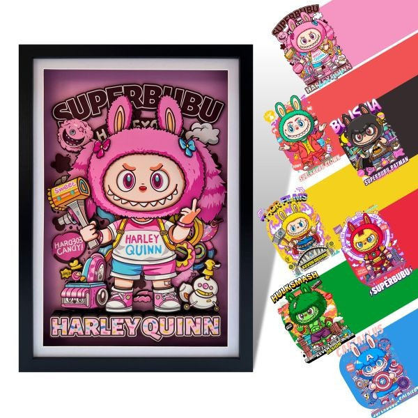 【海外代購】凹凸Panda KEVEN DESIGN SuperBubu超級英雄系列 手作紙藝立體裝飾掛畫 
