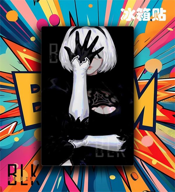 【海外代購】巴洛克 《暗夜2B》尤尼哈2B尼爾機械紀元夜刃二號B型遊戲裝飾畫冰箱貼 