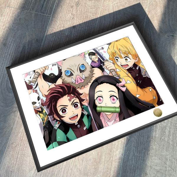 【海外代購】皇呱 《鬼殺小組》鬼滅之刃主角鬼殺隊炭治郎祢豆子我妻善逸嘴平伊之助週邊裝飾畫 午睡毯 地毯 