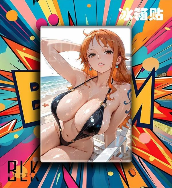 【海外代購】巴洛克 《沙灘娜美》海賊王裝飾畫冰箱貼 
