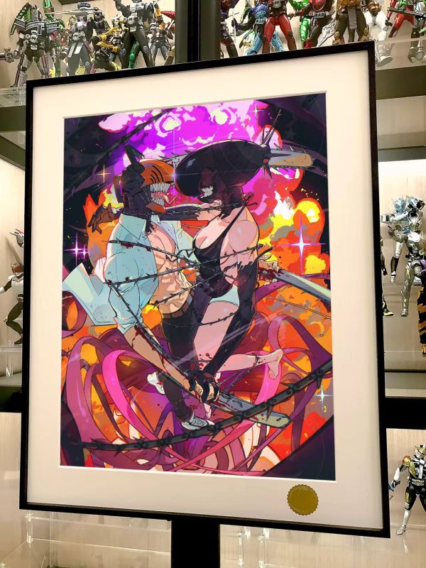 【海外代購】星空 《bomb love》Chainsaw Man電鋸人Reze瑪奇瑪早川秋電次蕾塞篇鏈鋸人動漫裝飾畫 