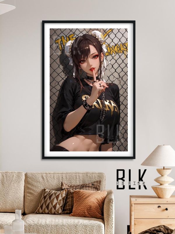 【海外代購】巴洛克 《街頭春麗》街頭霸王Chun-Li遊戲卡普空動漫裝飾畫冰箱貼 