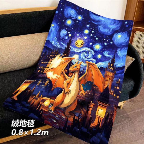 【海外代購】千鳥社 星空噴火龍梵谷 午睡毯 地毯 裝飾畫01 