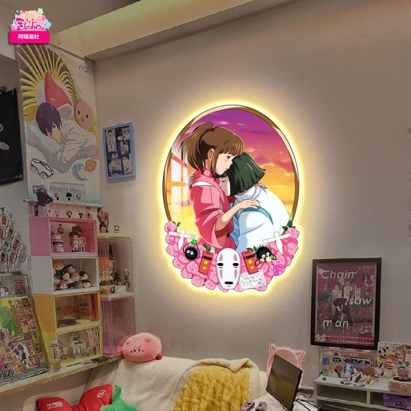【海外代購】阿喵畫社 千與千尋鏡 發光燈帶裝飾畫 