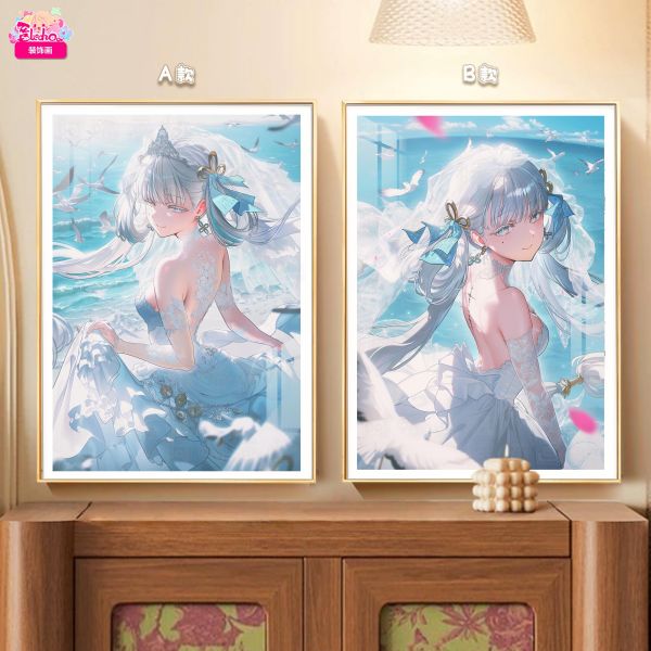 【海外代購】阿喵畫社 海風吹吹 婚紗今汐雙聯 新品12K超清主題裝飾畫週邊 