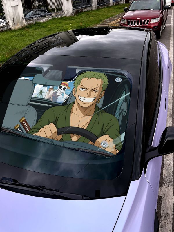 【海外代購】千鳥社 《汽車前擋遮陽－索隆》二次元汽車遮陽防曬前擋開車海賊王索隆三刀流草帽團航海王 
