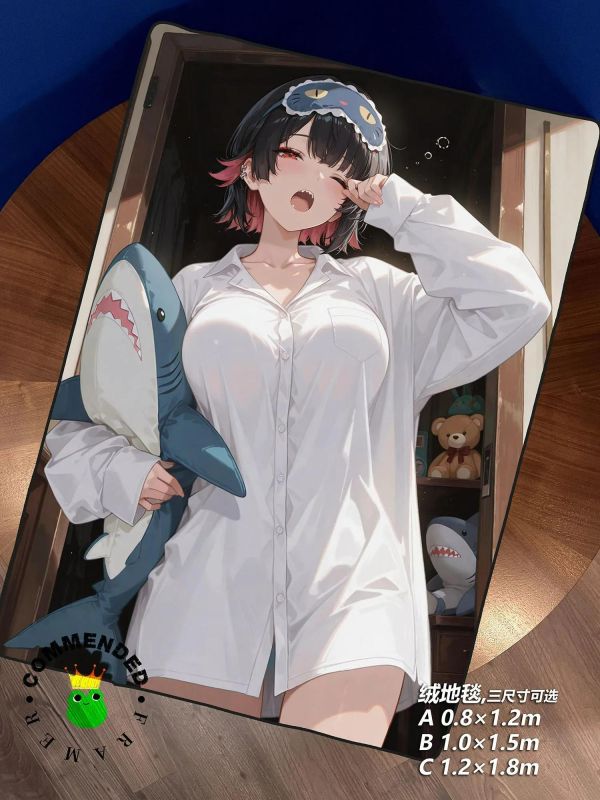 【海外代購】皇呱《睡眼鯊妹》絕區零艾蓮·喬裝飾畫 午睡毯 地毯 