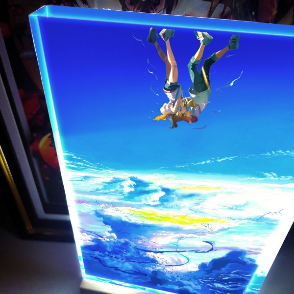 【海外代購】阿喵畫社 天氣之子 1.9cm特效發光手辦架發光展示磚 