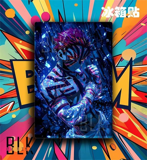 【海外代購】巴洛克《藍色猗窩座》鬼滅之刃無限城篇裝飾畫冰箱貼 