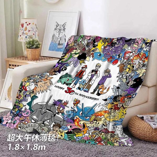 【海外代購】千鳥社 《寶可夢30週年插畫》午睡毯地毯裝飾畫 午睡毯 地毯 