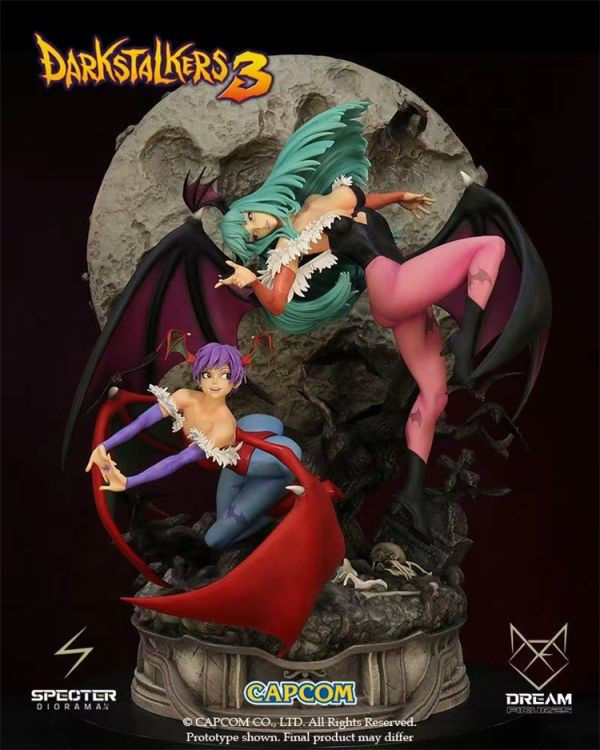 【海外代購】Dream Figures  CAPCOM 卡普空授權《惡魔戰士3》莫莉卡和莉莉絲 1/6 雙人物 場景雕像 