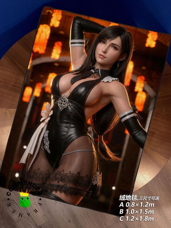 【海外代購】皇呱 《皮裙蒂法》最終幻想VII皮裙蒂法·洛克哈特裝飾畫 午睡毯 地毯 