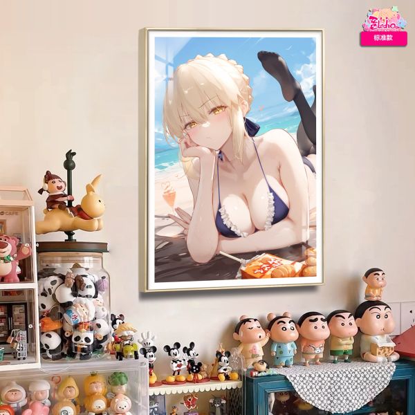 【海外代購】阿喵畫社《fate》沙灘 吾王saber 8k超大高清裝飾畫 