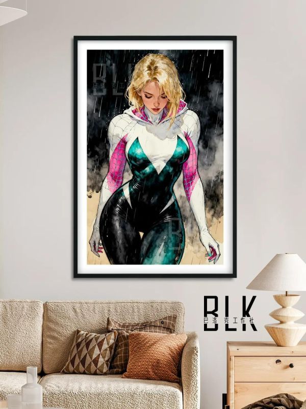 【海外代購】巴洛克 《雨夜格溫》漫威復仇者聯盟裝飾畫冰箱貼 