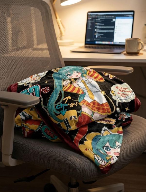 【海外代購】千鳥社 《初音×麥當勞》 初音未來麥當勞聯名Miku二次元週邊動漫掛畫臥室電競房裝飾畫 午睡毯 地毯 