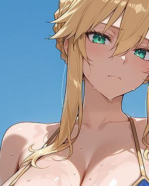 【海外代購】巴洛克 《泳衣saber》阿爾托莉雅·潘德拉貢亞瑟王裝飾畫冰箱貼 