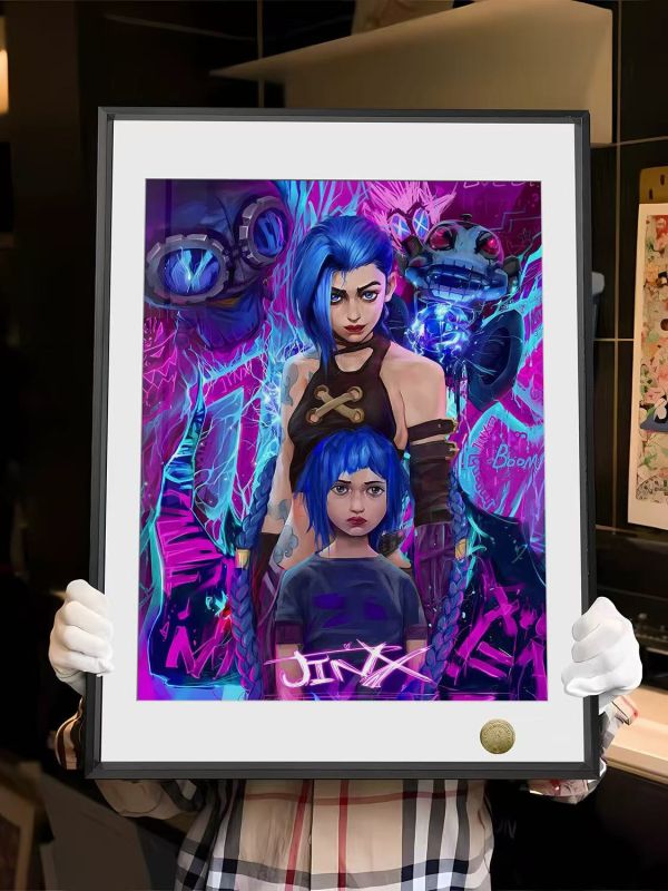 【海外代購】皇呱 《金克絲爆爆雙人照》英雄聯盟雙城之戰金克絲jinx爆爆Arcane裝飾畫 