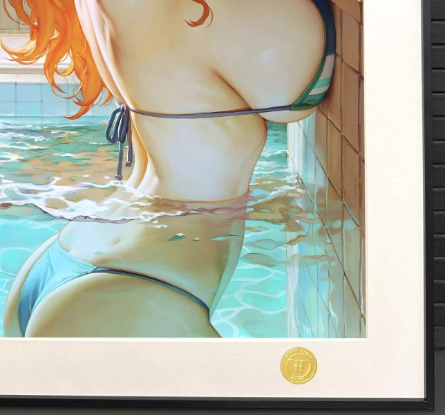 【海外代購】H2工作室 《泳池娜美》海賊王小賊貓裝飾畫 