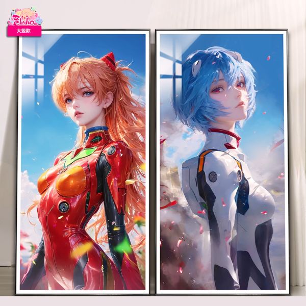 【海外代購】阿喵畫社 EVA 明日香綾波麗 組合超大組合高清裝飾畫 