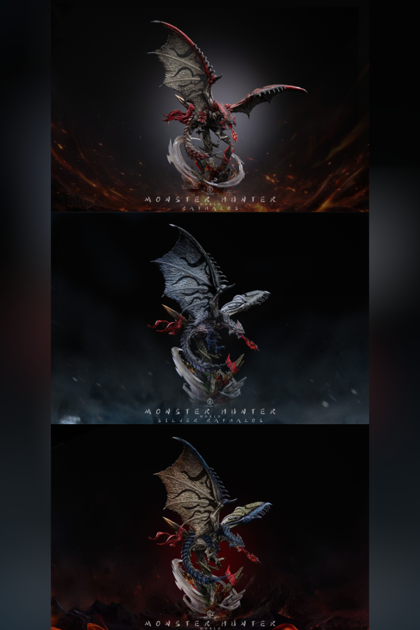 【預定】Edge 魔物獵人 雄火龍 銀火龍 蒼火龍 