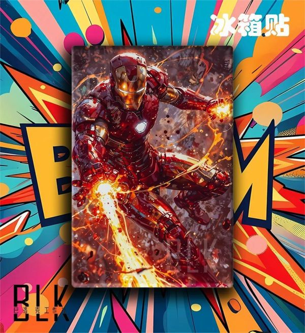 【海外代購】巴洛克 《火焰鋼鐵俠》漫威復聯裝飾畫冰箱貼 