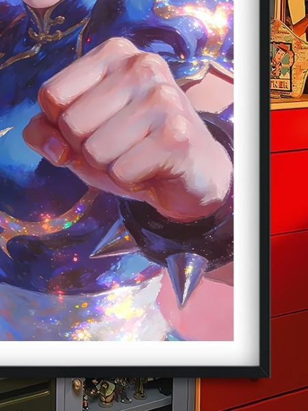 【海外代購】巴洛克 《粉紅春麗》街頭霸王Chun-Li遊戲卡普空動漫裝飾畫冰箱貼 