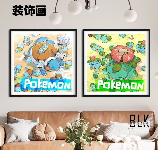 【海外代購】巴洛克 御三家進化組裝飾畫＆冰箱貼 