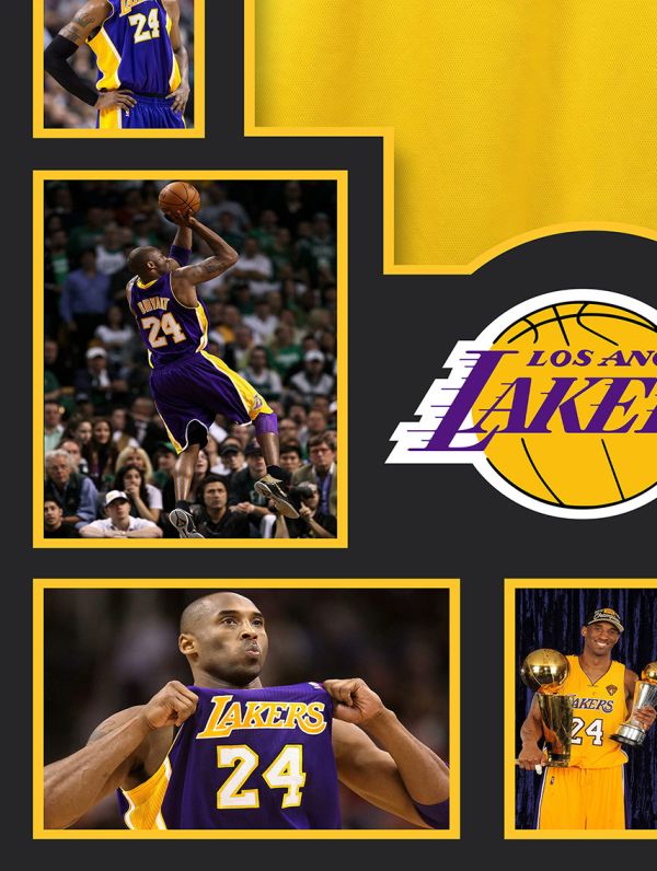 【海外代購】巴洛克 科比24號球衣裝飾畫Kobe科比·布萊恩特黑曼巴NBA洛杉磯湖人隊藝術裝飾畫 