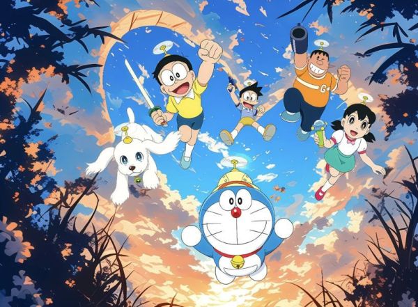 【海外代購】H2 《哆啦A夢》大雄小叮噹靜香胖虎小夫扁扁裝飾畫 