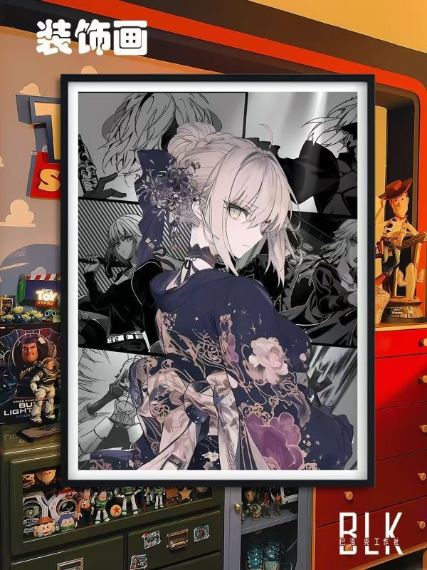 【海外代購】巴洛克 和服saber阿爾託莉雅Fate裝飾畫/冰箱貼 