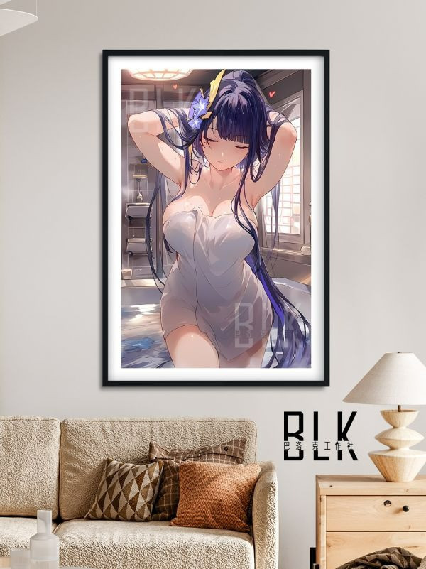 【海外代購】巴洛克 《浴室雷電》將軍原神影稻妻裝飾畫/冰箱貼 
