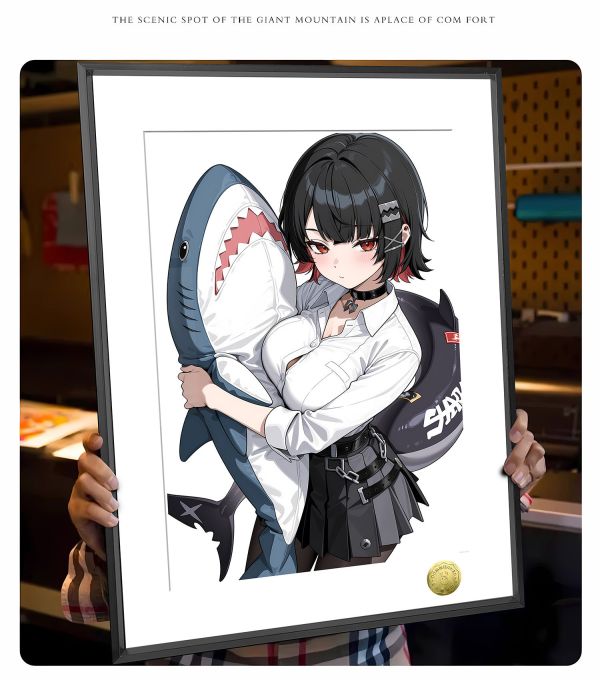 【海外代購】皇呱 《可愛萌妹艾蓮‧喬第二彈》 絕區零鯊魚女僕可愛萌妹艾蓮‧喬週邊裝飾畫 午睡毯 地毯 