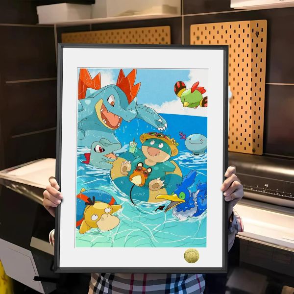 【海外代購】皇呱 《海浪與精靈們》寶可夢裝飾畫 午睡毯 地毯 