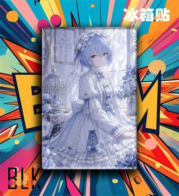 【海外代購】巴洛克 《洛麗塔明日香/綾波麗》新世紀福音戰士裝飾畫冰箱貼 