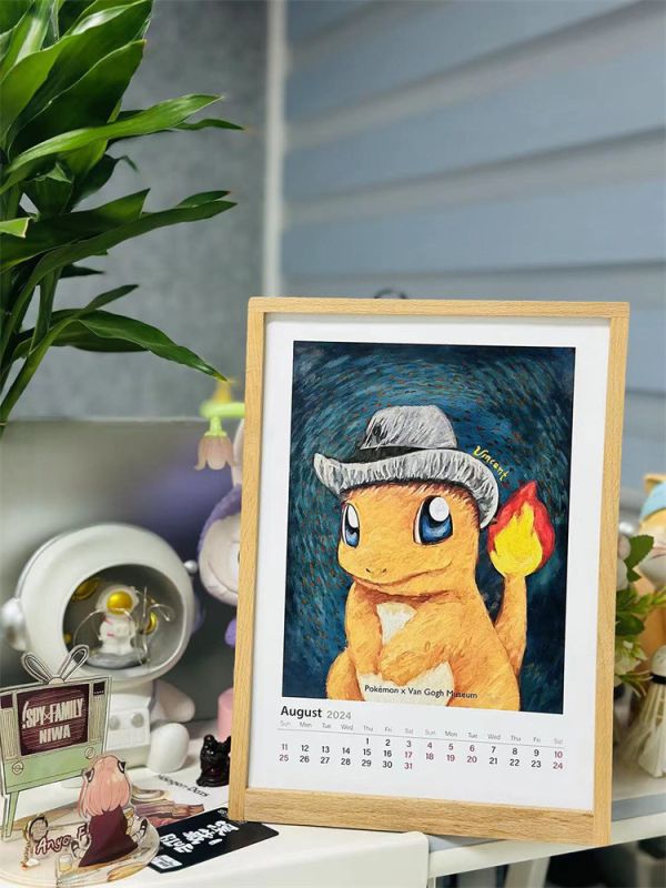【海外代購】千鳥社 梵谷 新年皮卡丘 年曆 擺台 裝飾畫 