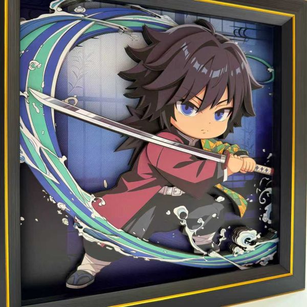 【海外代購】凹凸 Panda 鬼滅之刃無限城篇善逸炭治郎炎柱富岡義勇猗窩座手工紙藝立體掛畫擺台 A款富岡義勇 