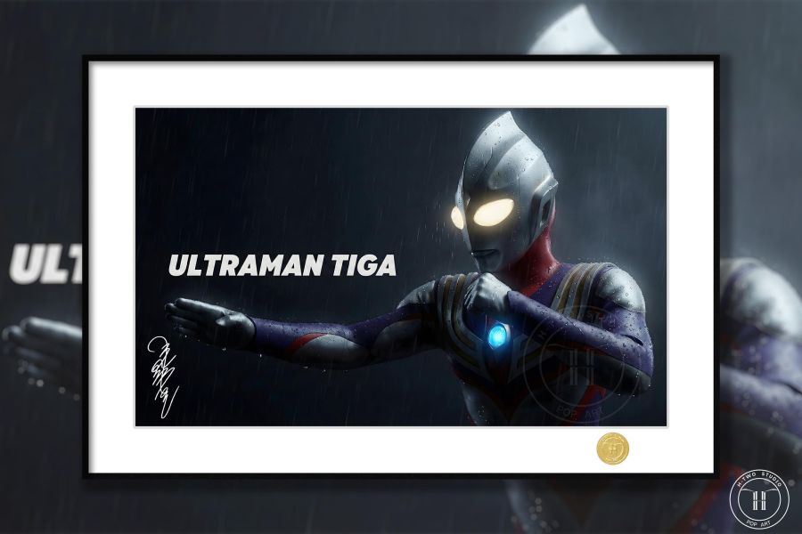 【海外代購】H2 《雨中迪迦》大古迪迦奧特曼圓大古光之巨人裝飾畫 