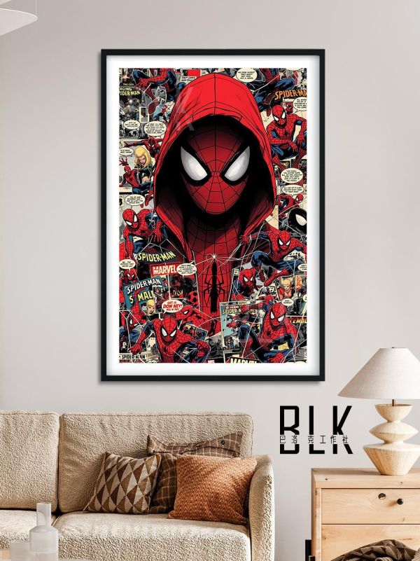 【海外代購】巴洛克 《潮派蜘蛛人》Spider-Man漫威彼得帕克復仇者聯盟動漫裝飾畫冰箱貼 
