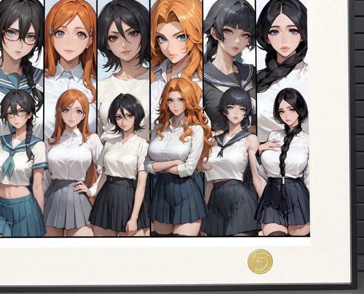 【海外代購】H2 《JK死神》井上織姬露琪亞夜一妮露松本亂菊碎蜂動漫裝飾畫 