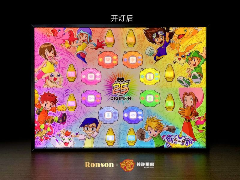 【海外代購】神秘畫廊 原畫師Ronson 黑科技光導 數碼寶貝·25週年神聖計劃之徽章暴龍機大集結 